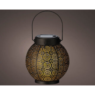 Kaemingk lanterne solaire métal noir or 14 cm de diamètre | 2 pièces