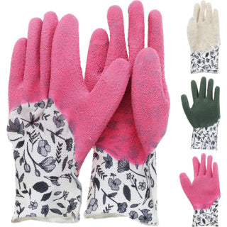 Gants de jardin imprimés 3 couleurs assorties | 9 pièces