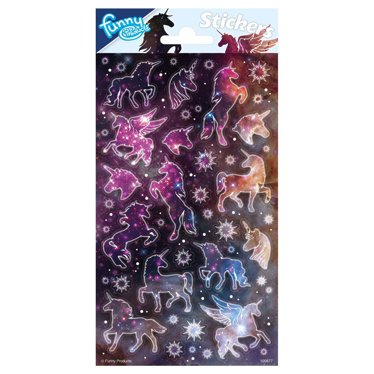 Feuille d'autocollants Totum licorne scintillante