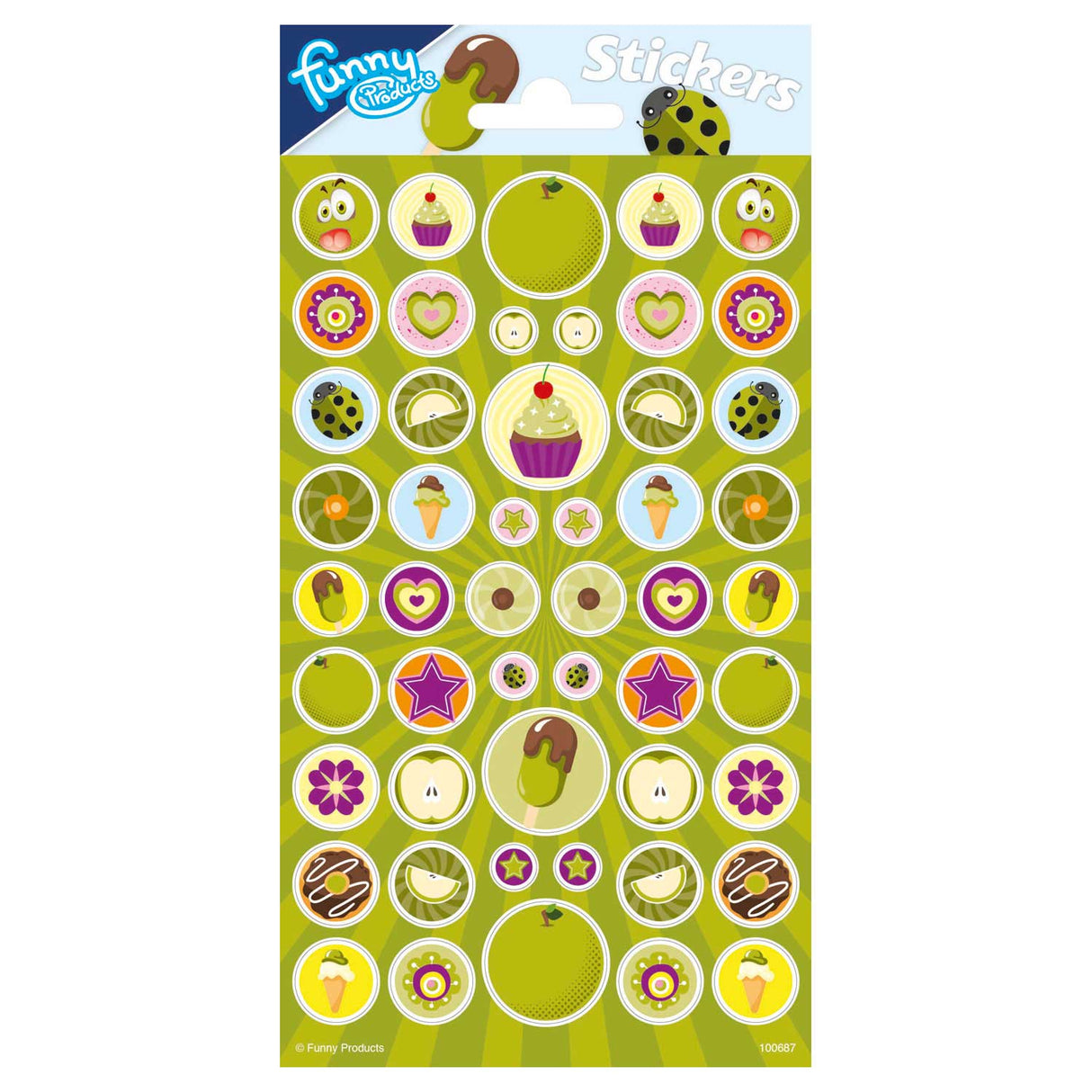 Feuille d'autocollants Totum au parfum de pomme, 50 pcs