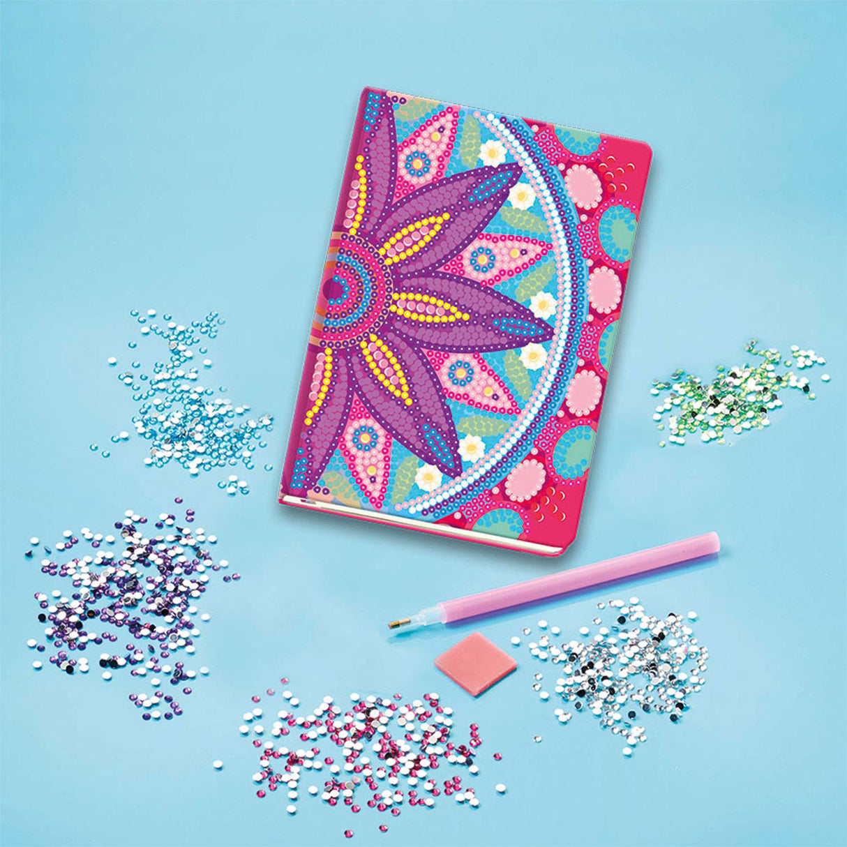 Totum diamant carnet 079700 astuce cadeau - livre d'écriture créatif - peinture diamant mandala à partir de 6 ans