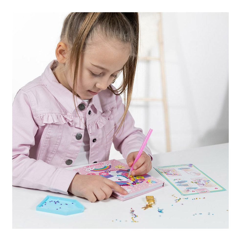 Journal secret de licorne Totum avec livre d'amis verrouillé | journal secret artisanat de peinture au diamant | Astuce cadeau pour filles jouets