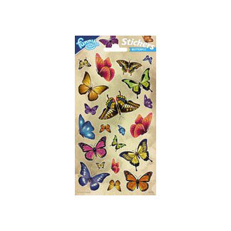Feuille d'autocollants Totum paillettes - papillons