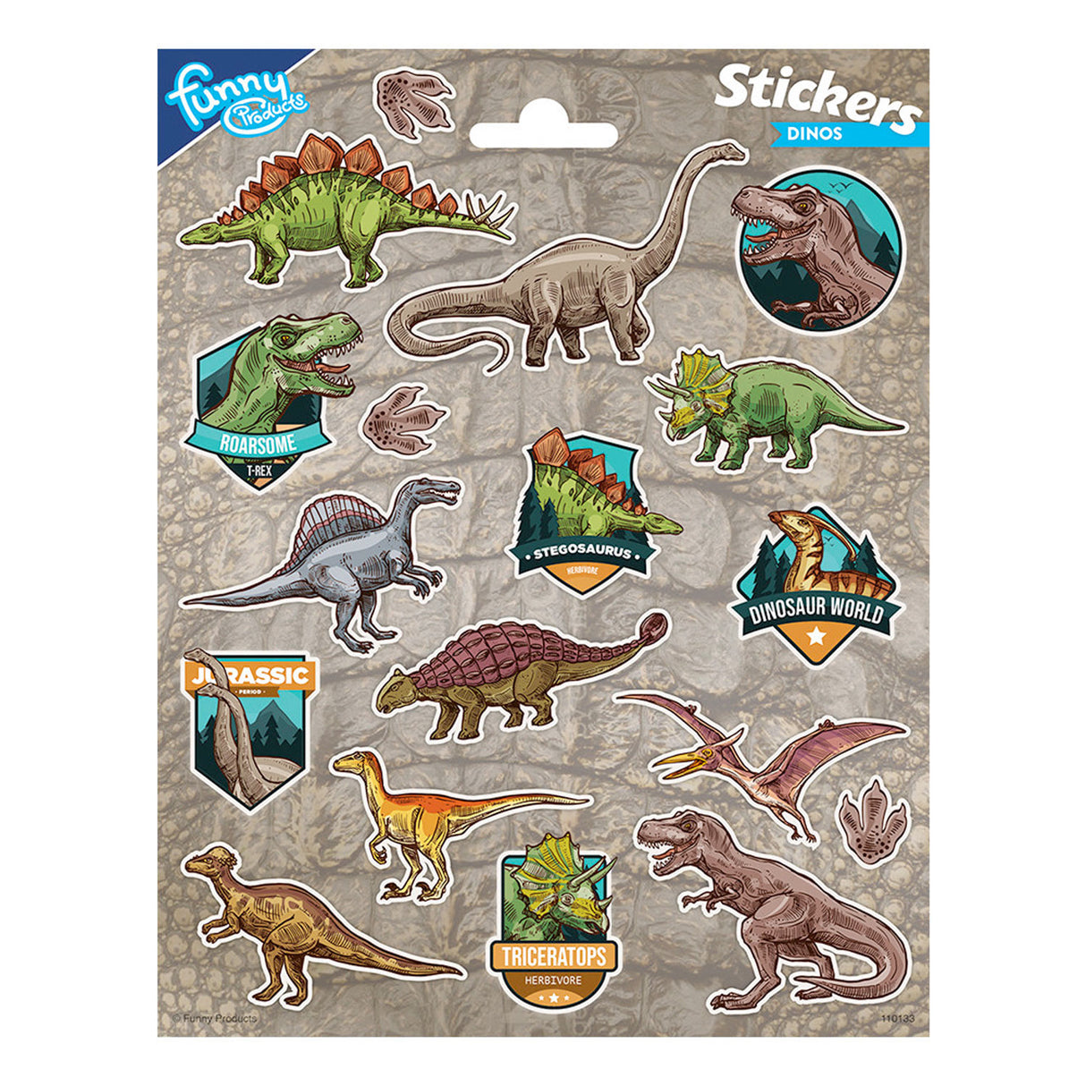 Feuille d'autocollants Totum dinosaure, 18 pcs.