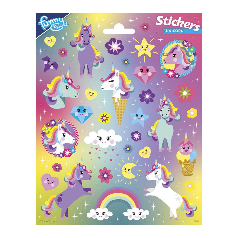 Feuille d'autocollants licorne Totum