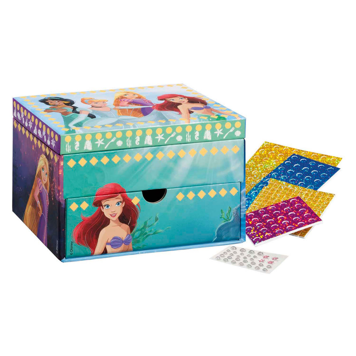 Fabrication d'une boîte à bijoux en mosaïque Totum Disney Princess