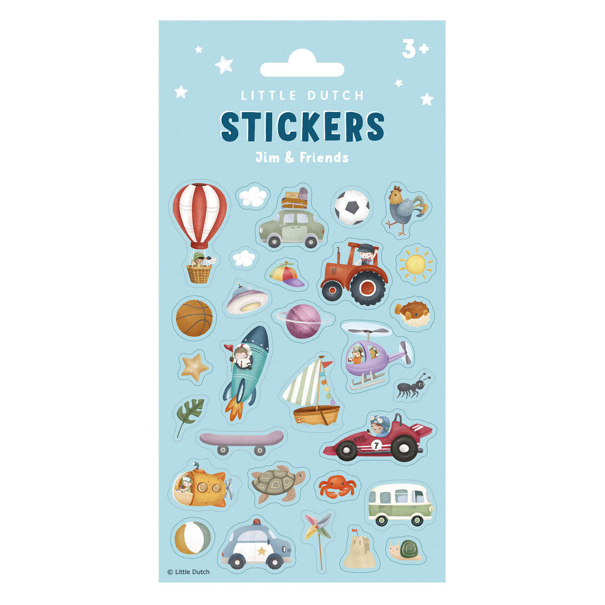 Petits autocollants hollandais Jim Friends, 10 pcs.
