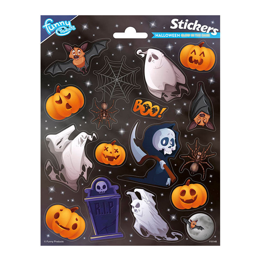 Feuille d’autocollants Totum qui brillent dans le noir Halloween