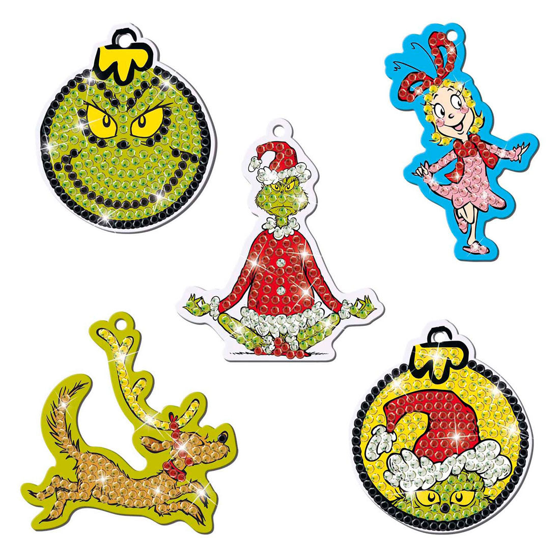 Totum le grincheux - Réaliser 5 pendentifs peinture diamant - jouets pour garçons et filles à partir de 5 ans - kit artisanal home déco