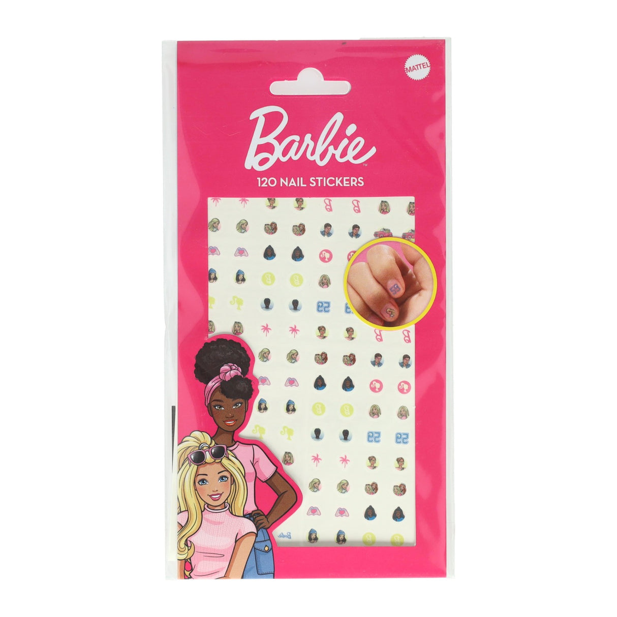 Autocollants pour ongles de groupe d'artisanat créatif barbie, 120 pièces.