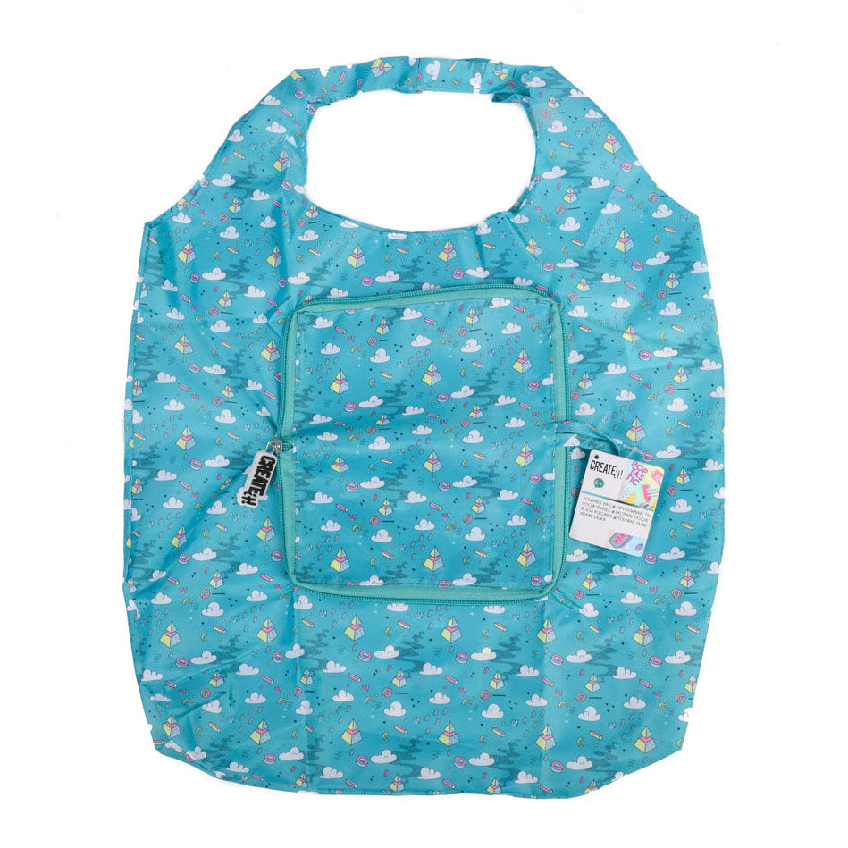 Créez-le ! Cabas Pliable Poptastic Turquoise