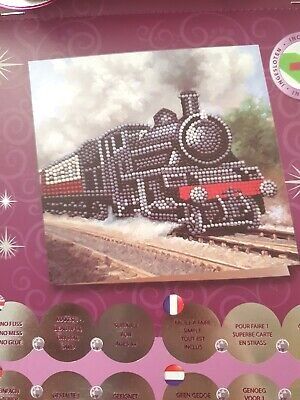 Peinture diamant d'unité de marque - carte avec locomotive à vapeur