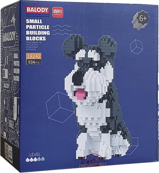 Balody schnauzer chien avec nanoblocs mini blocs de construction lego 934 pièces