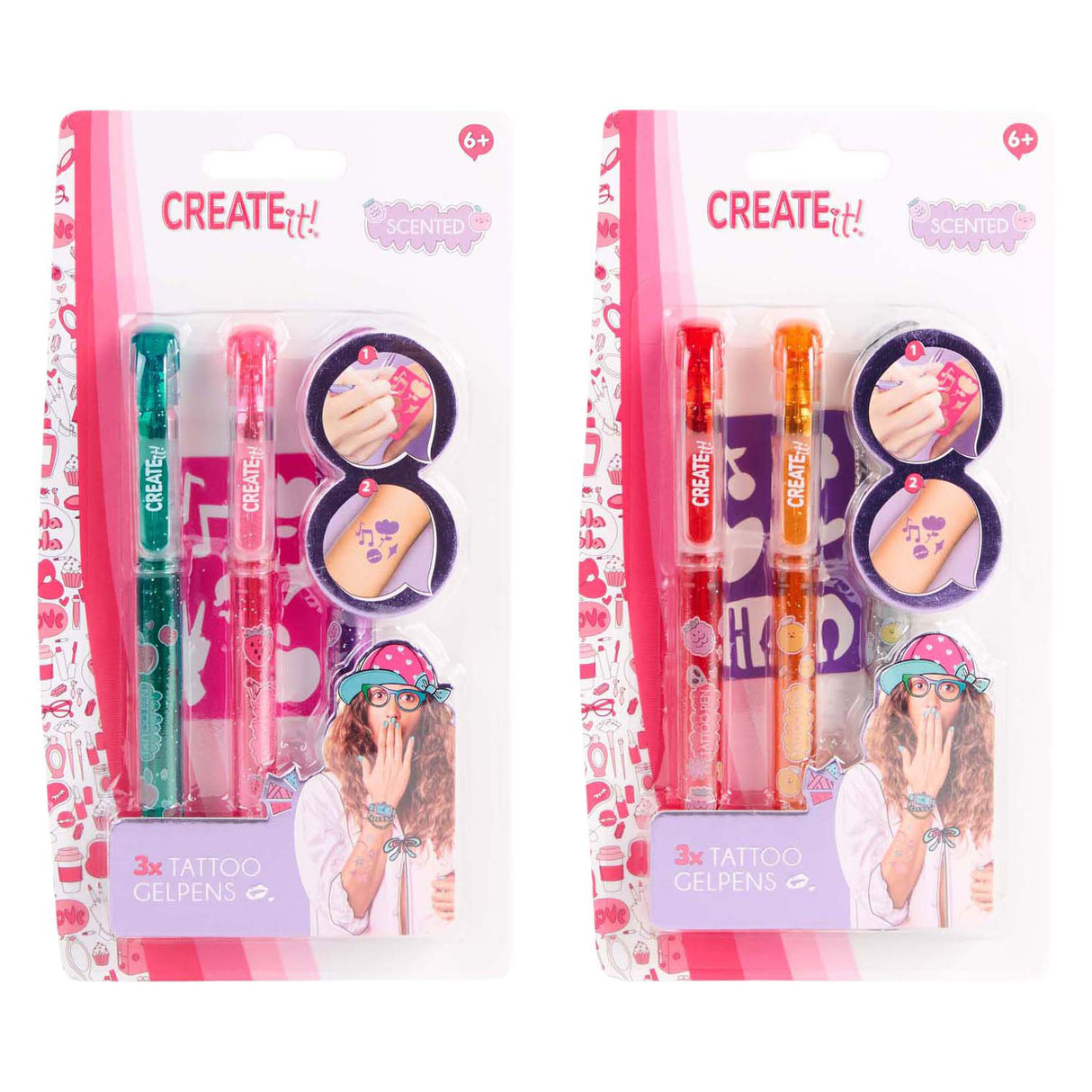 Créez-le ! stylos parfumés pour tatouage, 3pcs + modèle