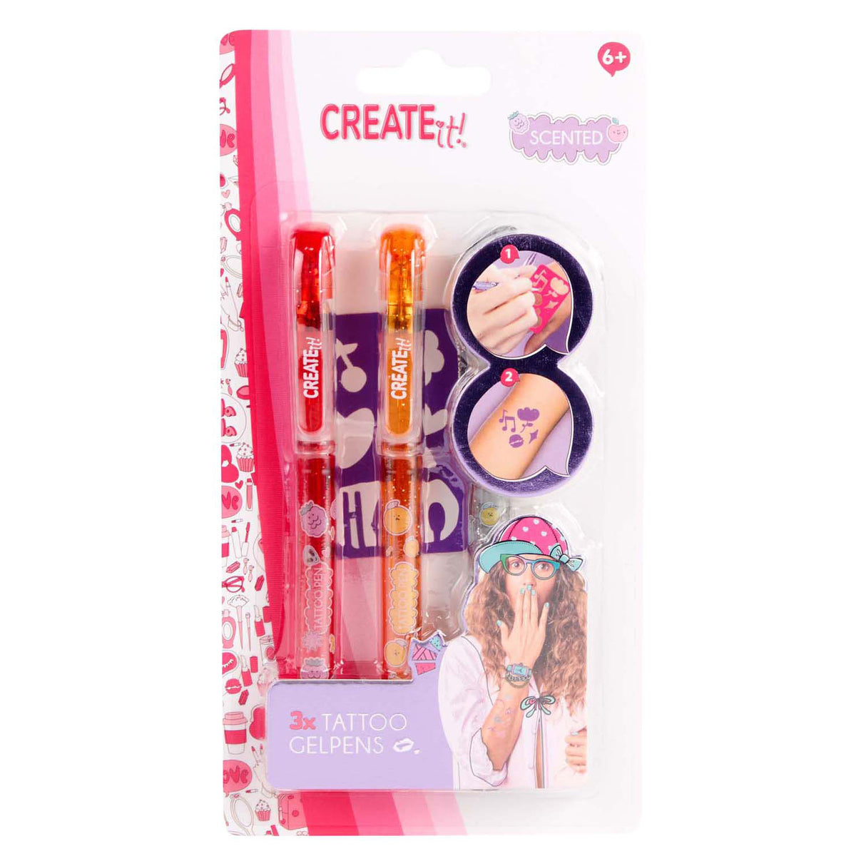 Créez-le ! stylos parfumés pour tatouage, 3pcs + modèle