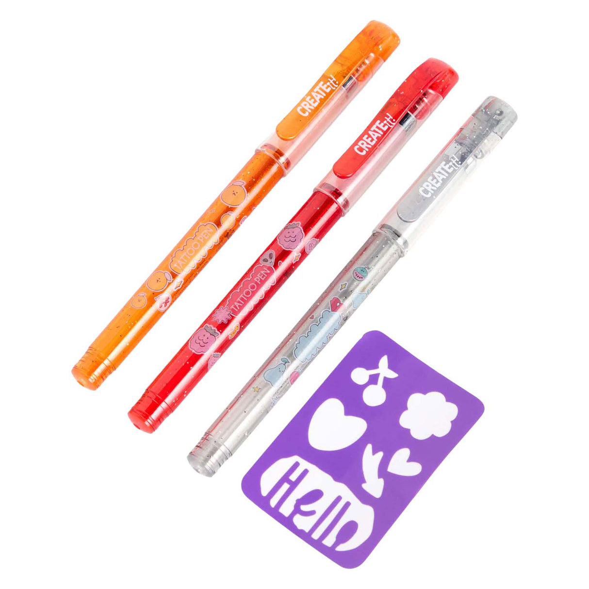 Créez-le ! stylos parfumés pour tatouage, 3pcs + modèle