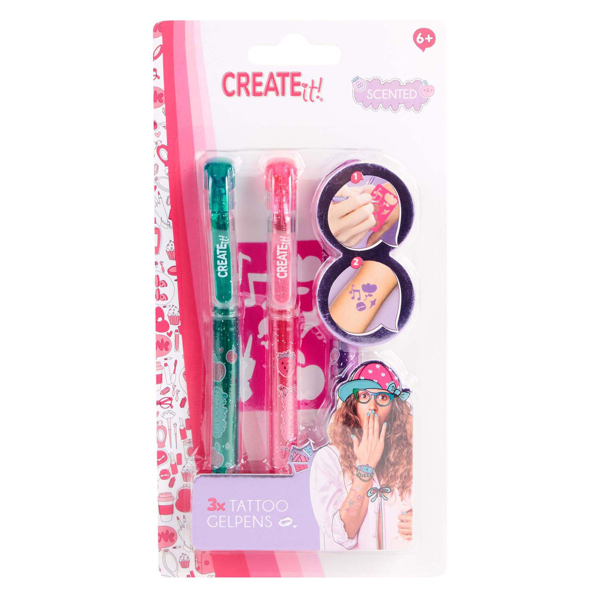 Créez-le ! stylos parfumés pour tatouage, 3pcs + modèle