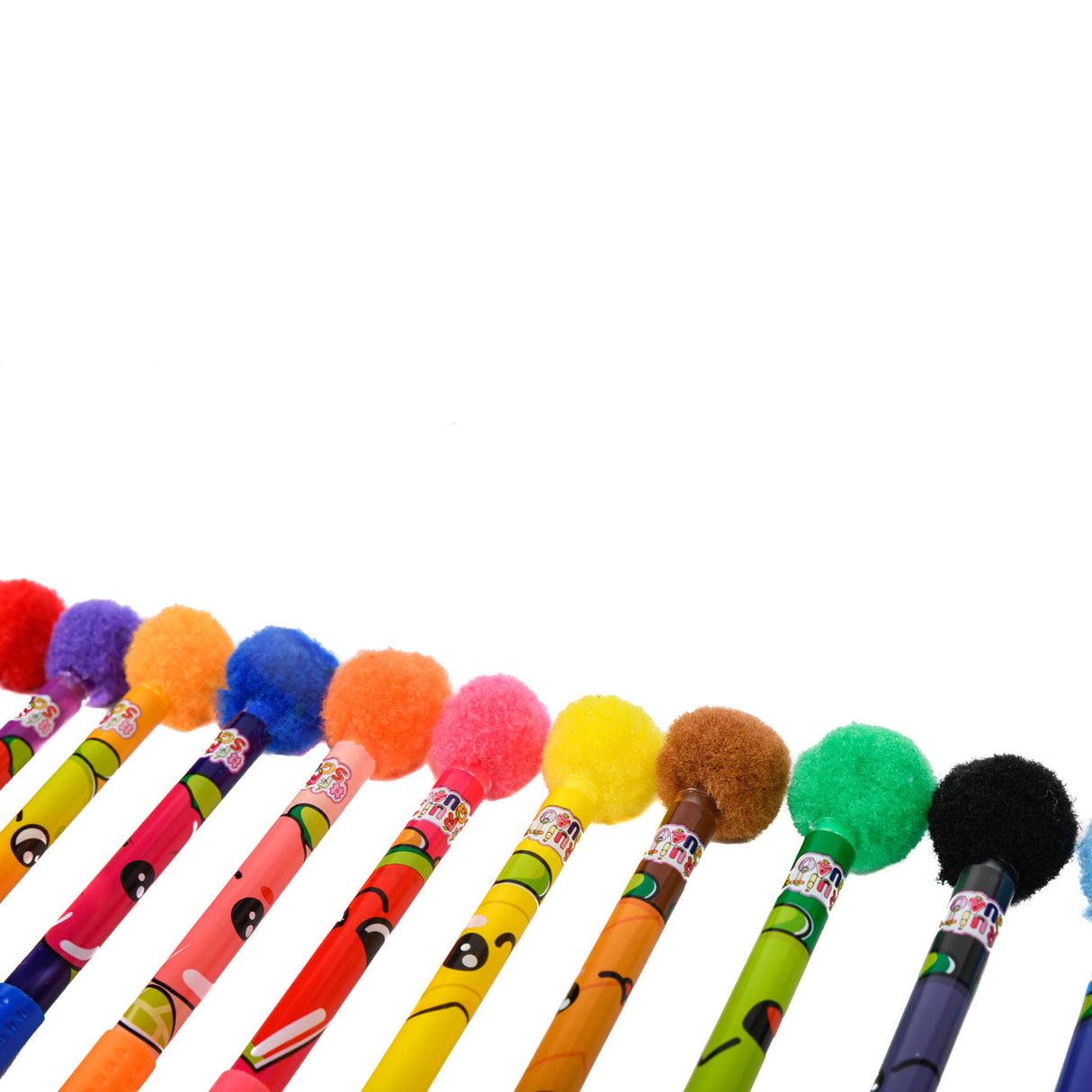 Stylos gel à pompons Canenco Fruity Squad avec parfum, 12 pcs.
