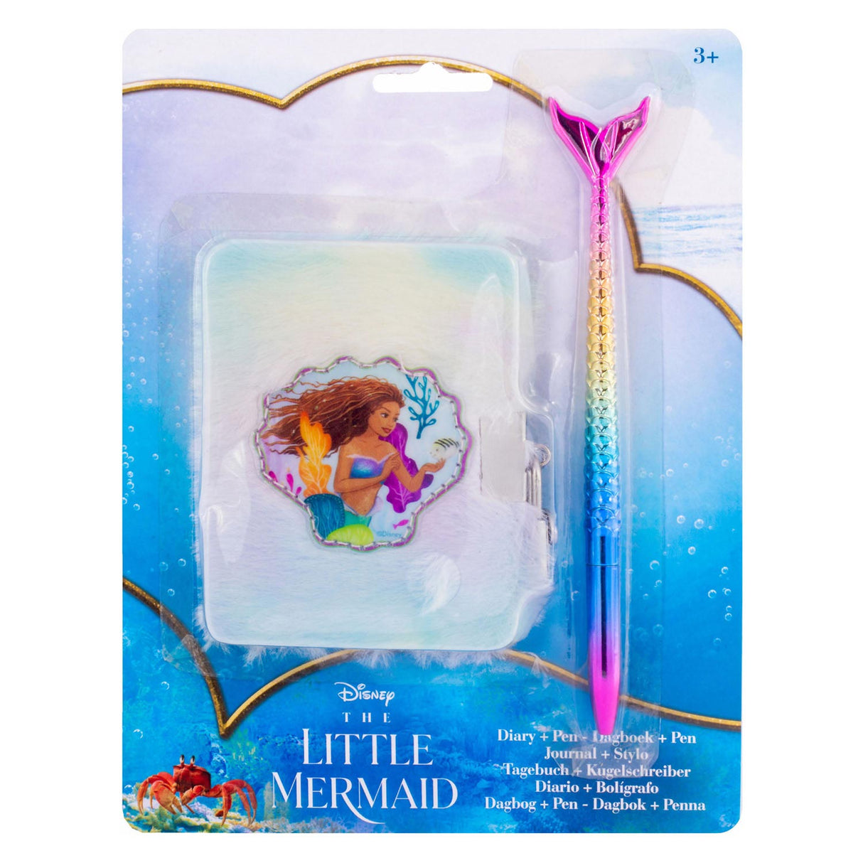 Canenco la petite sirène journal en peluche avec stylo sirène