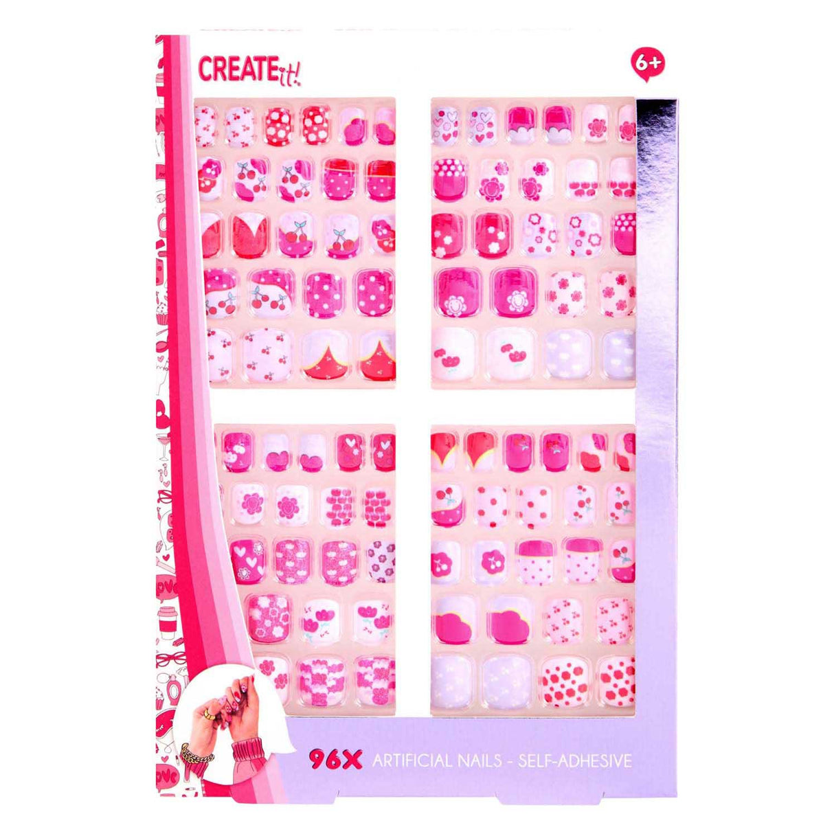 Créez-le ! Ensemble maxi autocollant pour ongles artificiels, 96 pièces