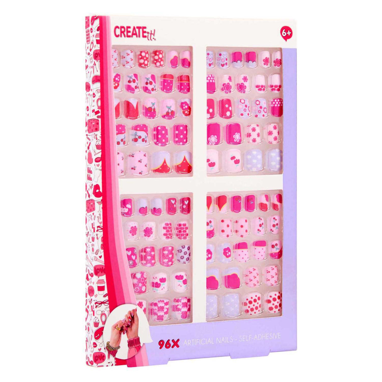Créez-le ! Ensemble maxi autocollant pour ongles artificiels, 96 pièces