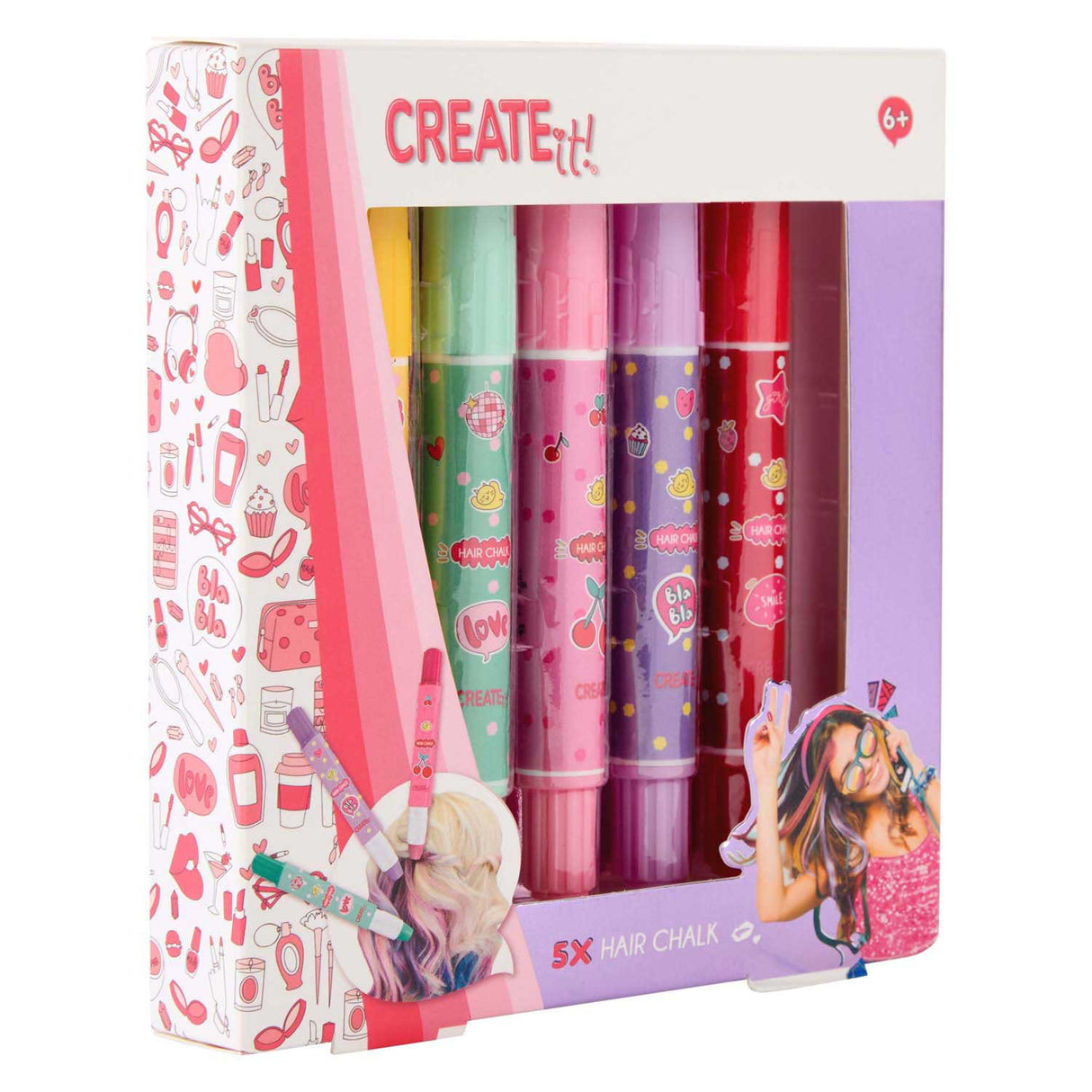 Créez-le ! stylos à craie pour cheveux, 5 pcs