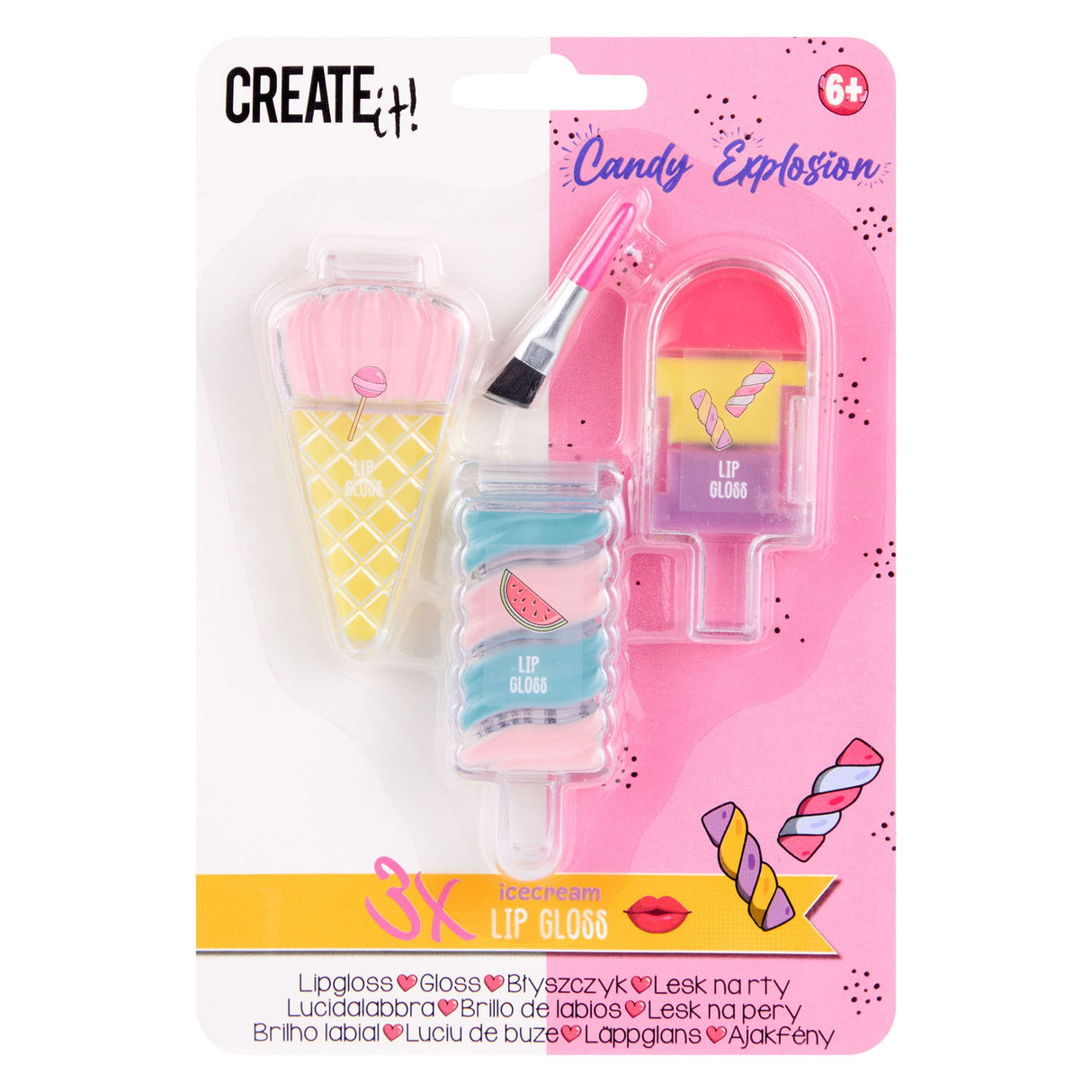 Créez-le ! Glaces brillantes à lèvres bonbons, 3 pcs.