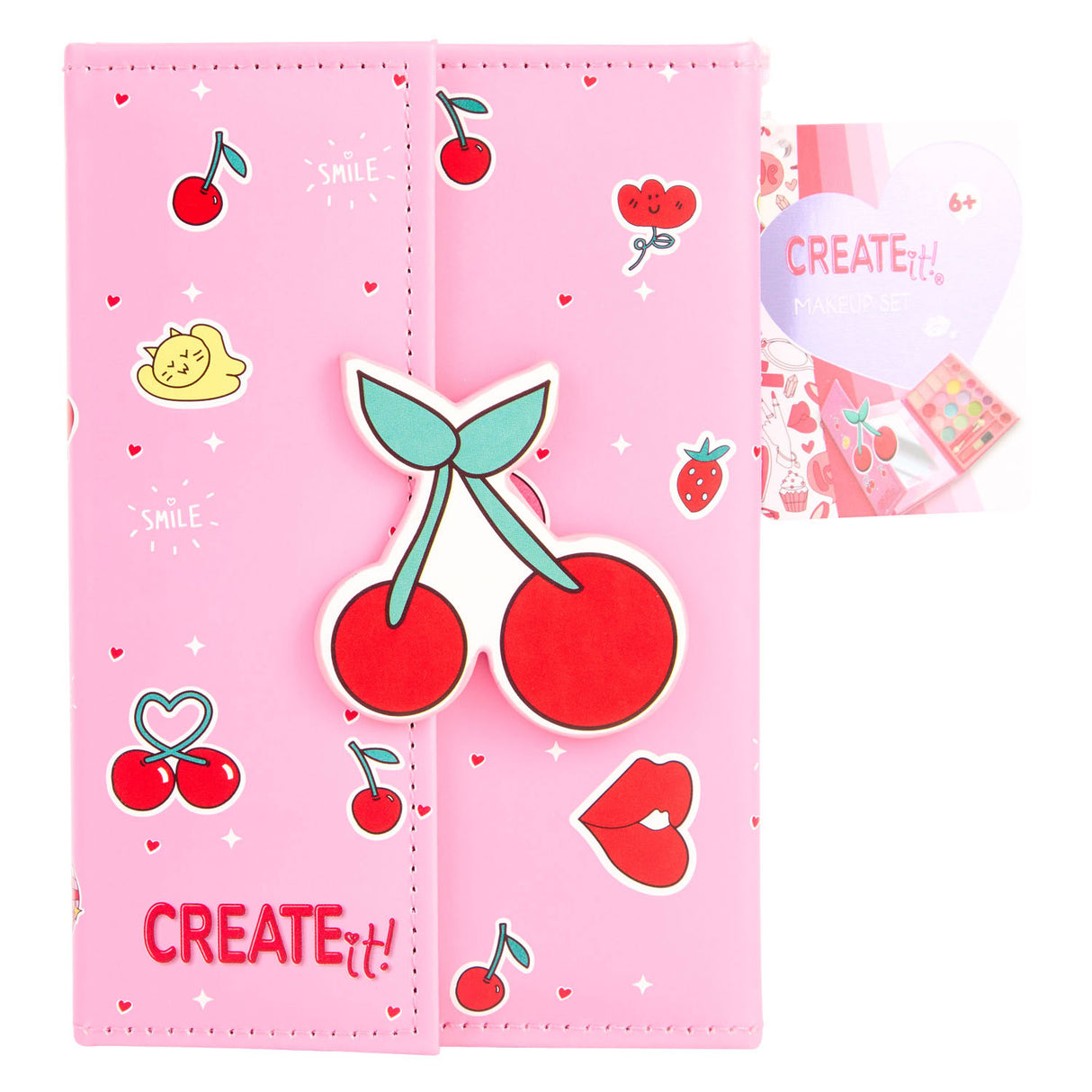 Créez-le ! livre de maquillage fermeture magnétique cerise | 6 pièces
