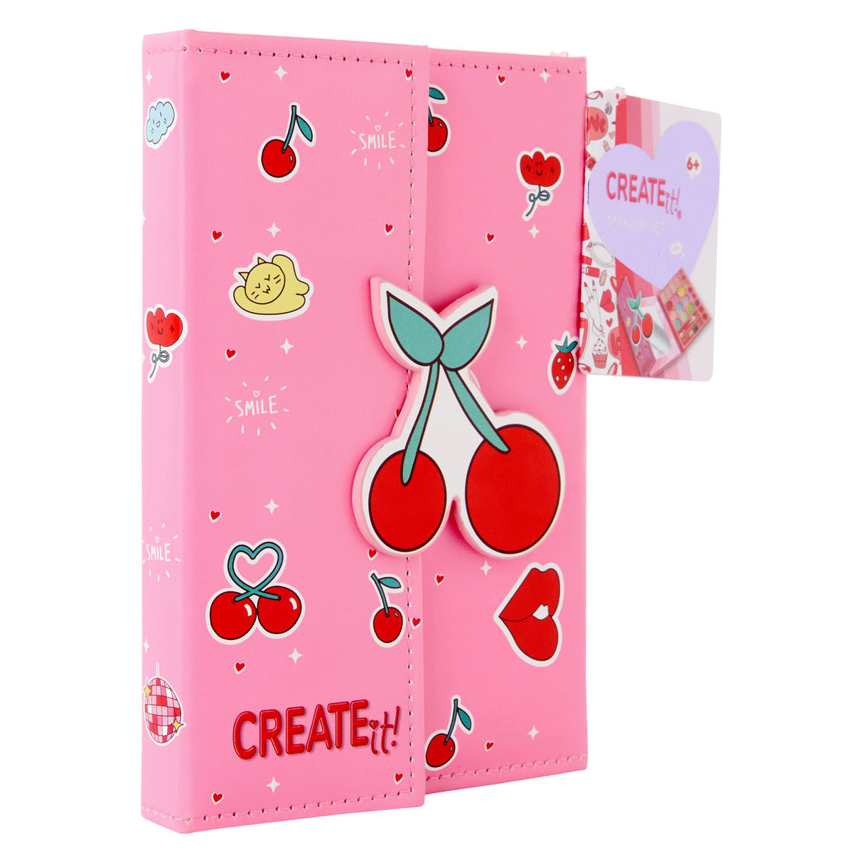 Créez-le ! livre de maquillage fermeture magnétique cerise | 6 pièces