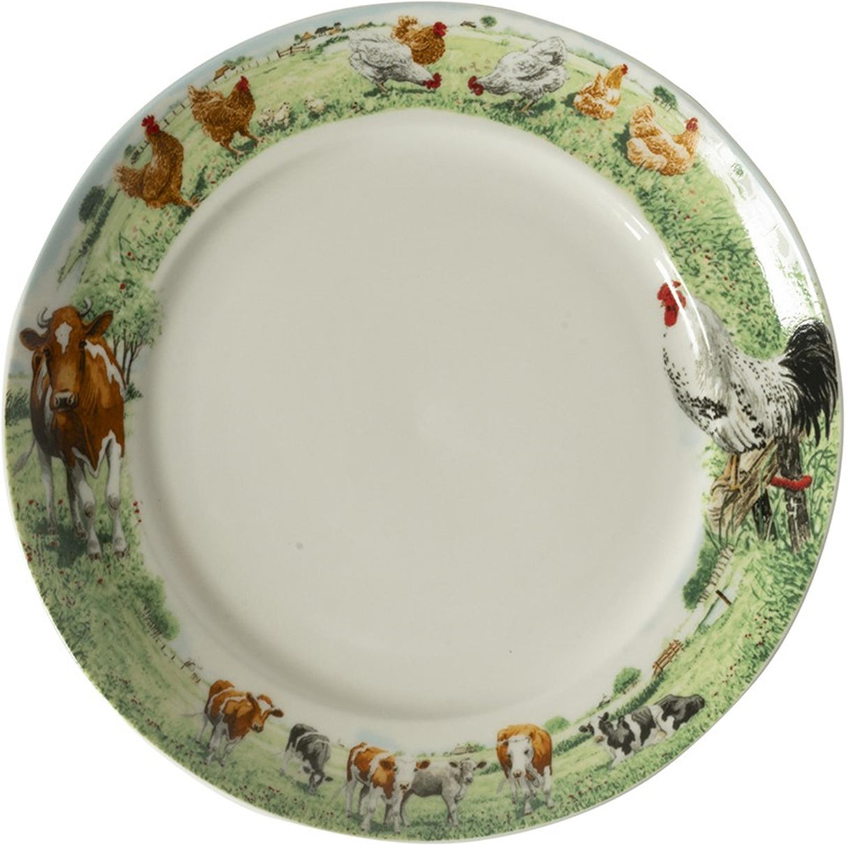 Wiebe van der zee wiebe's farm bord koe kip ã˜21cm doos a 6 stuks porselein