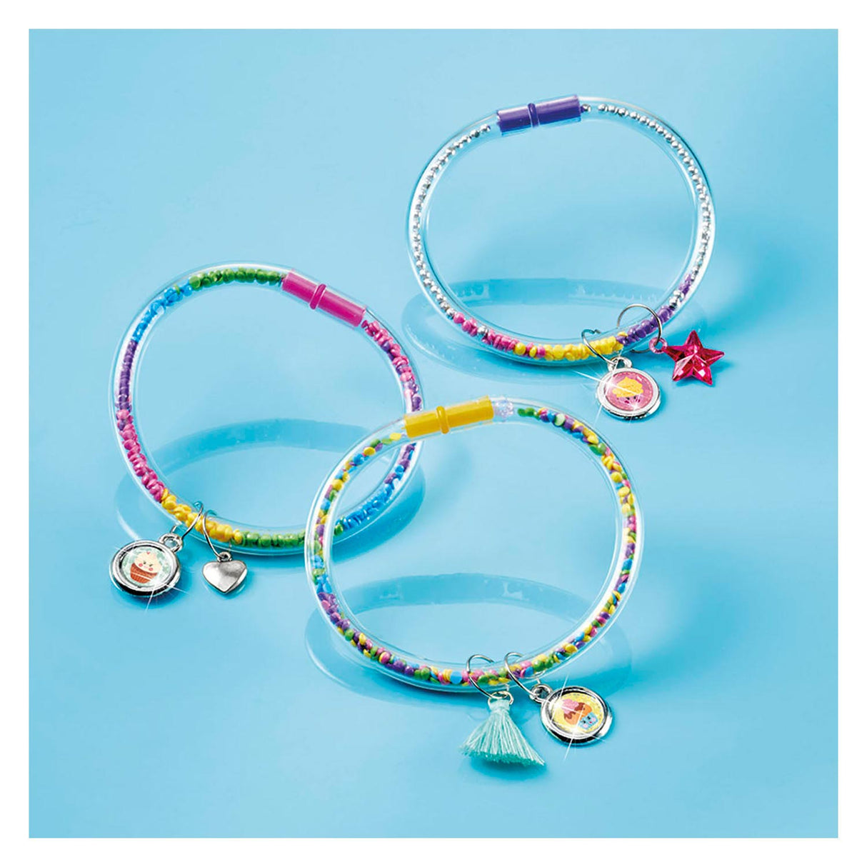Fabriquer des bracelets à remplir Totum - kit de bricolage pour filles à partir de 4 ans - remplir des bracelets en tube avec plus de 2400 pierres aux couleurs gaies - bracelets en tube