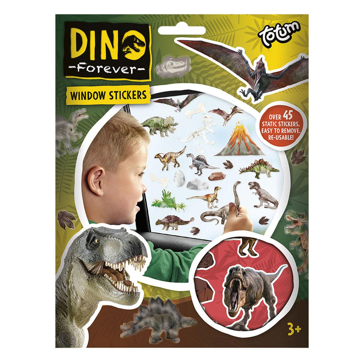 Totum dino pour toujours - autocollants pour fenêtres