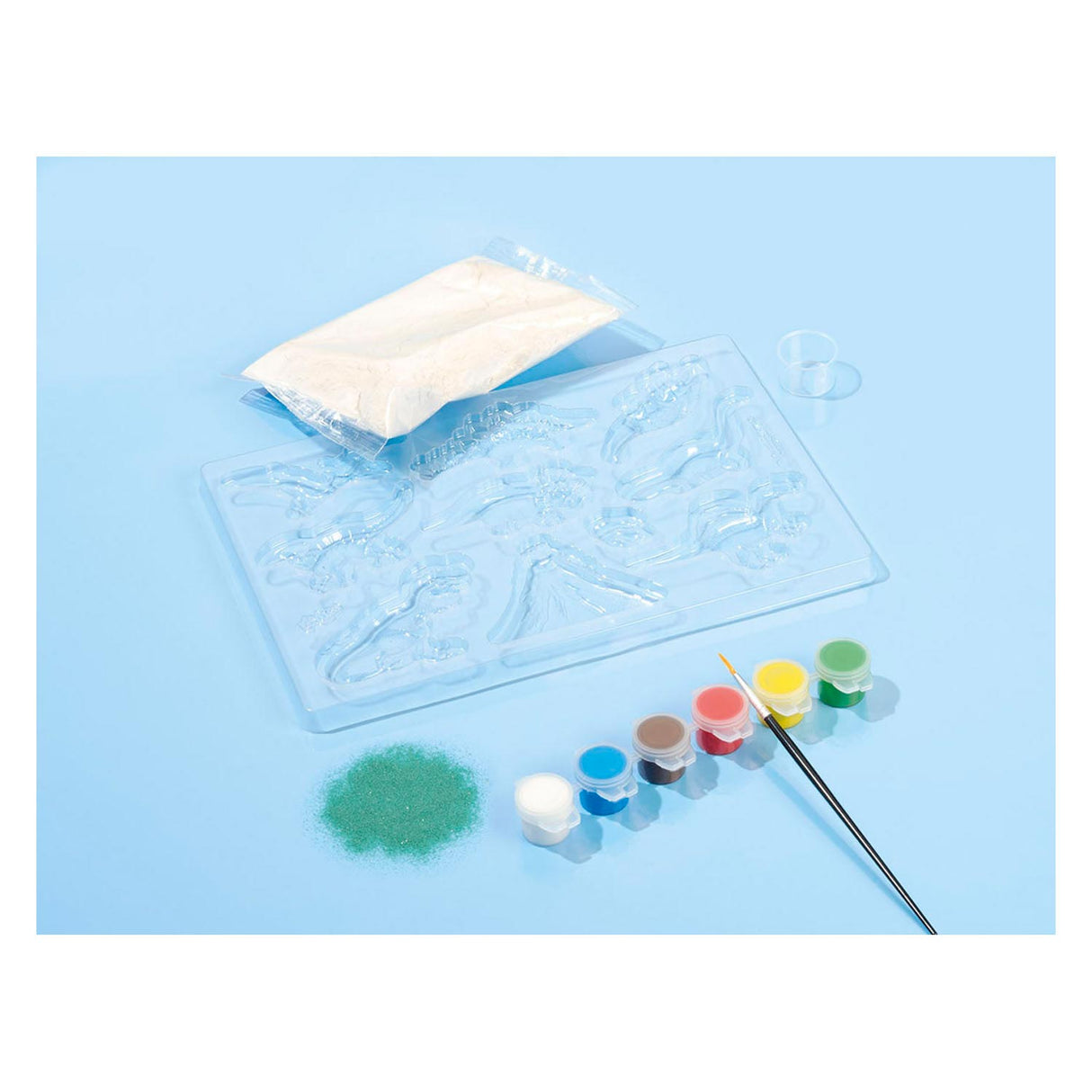 Totum Dinosaur Junior Craft Set Kit de plâtre et de peinture Dino Forever Model Paint avec plâtre, 6 couleurs de peinture - Astuce cadeau pour les garçons