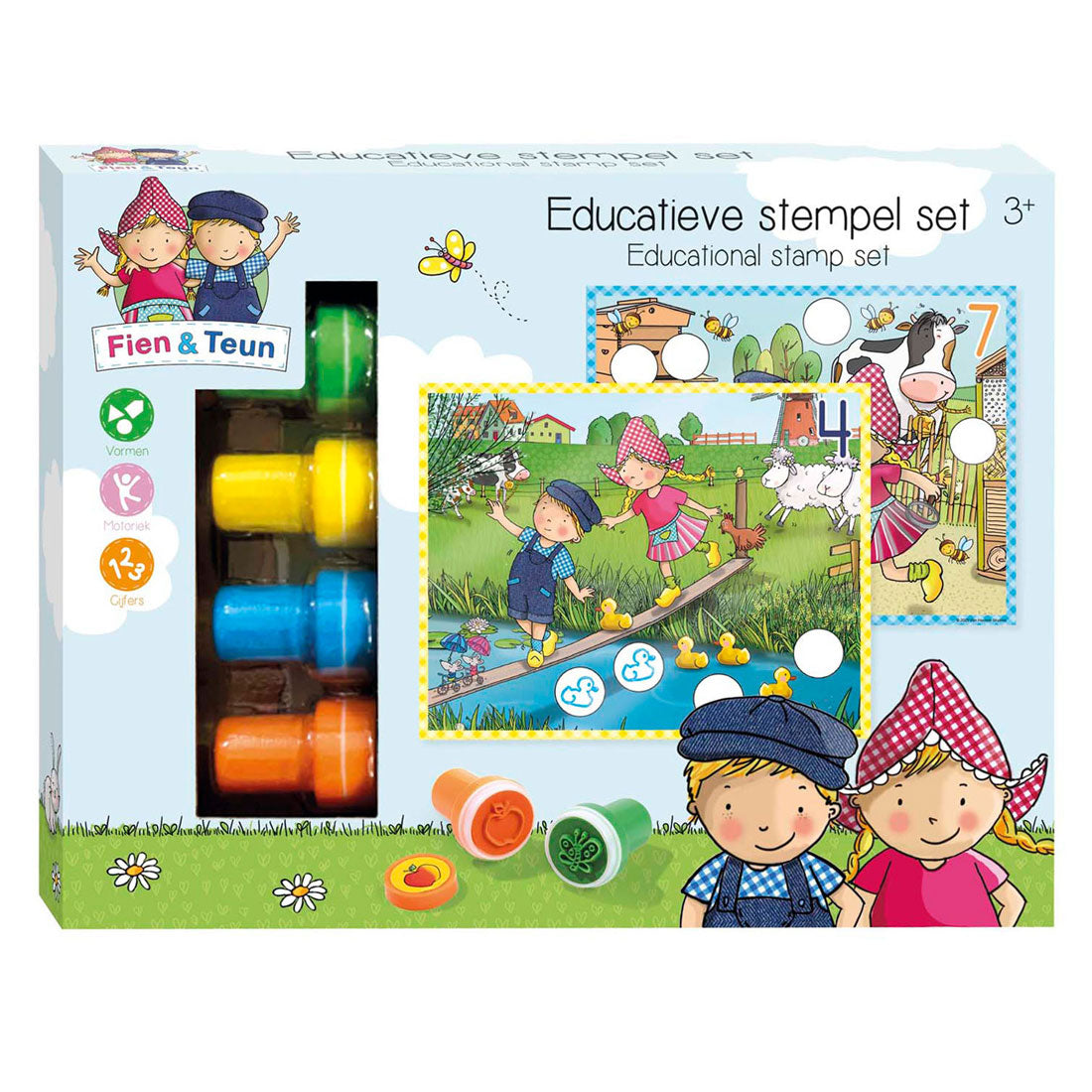 Bambolino jouets fien et teun jeu de tampons éducatifs 14 pièces | 2 pièces