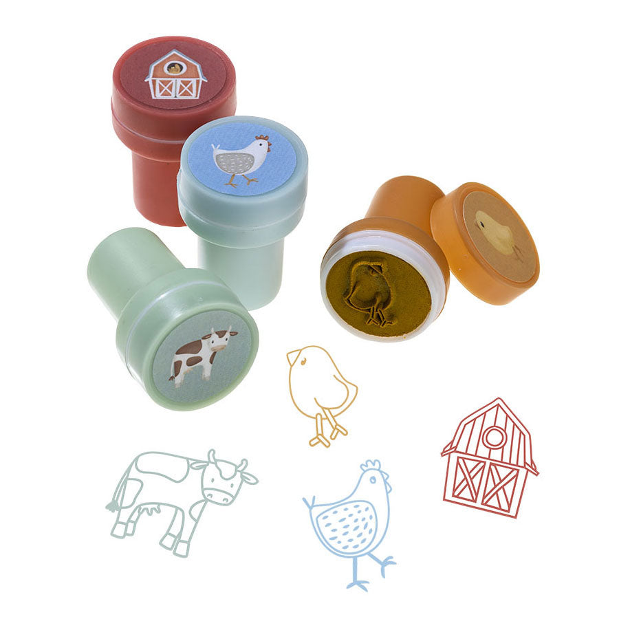 Little Dutch Little Farm Totum Stamp Set 12 pièces avec encre | 3 pièces