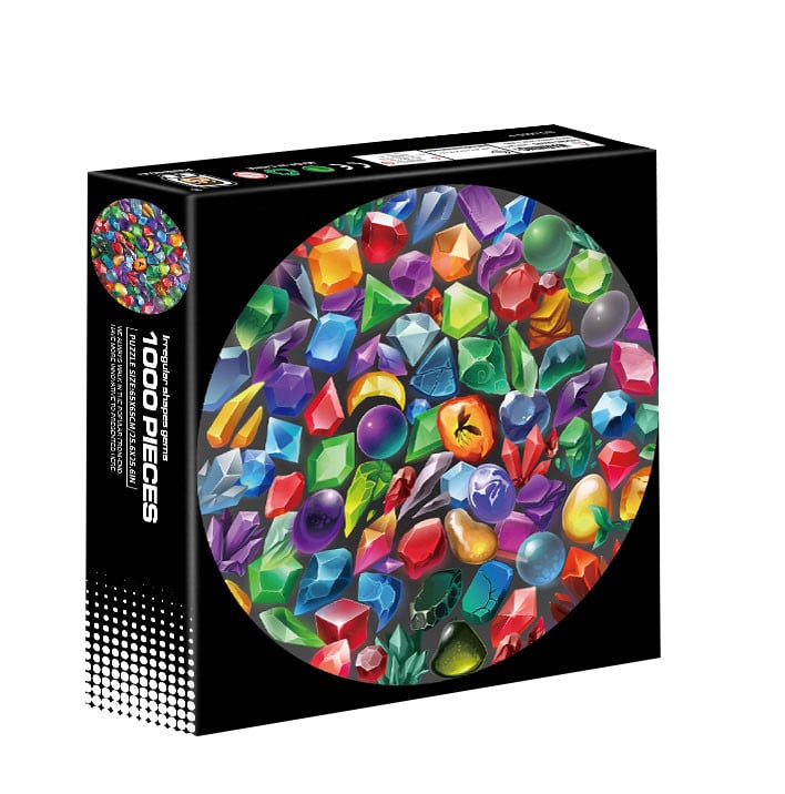 Puzzle d'introduction rond - pierres précieuses colorées - 1000 pièces