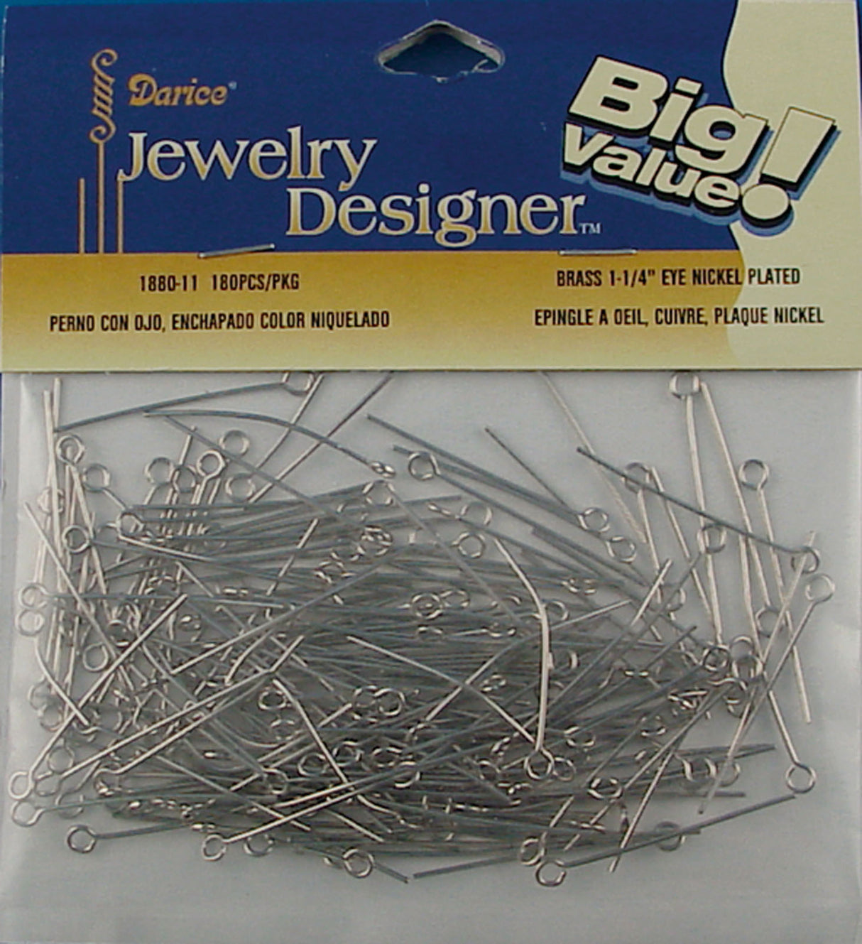 Darice vaessen creative • épingle à chaîne 38mm 180pcs argent