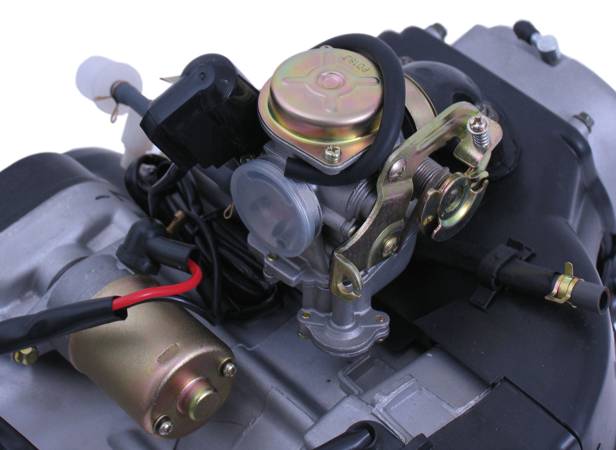 Bloc de moteur de bord Scooter complet GY6 Roue de 10 pouces avec un long essieu arrière, y compris un carburateur