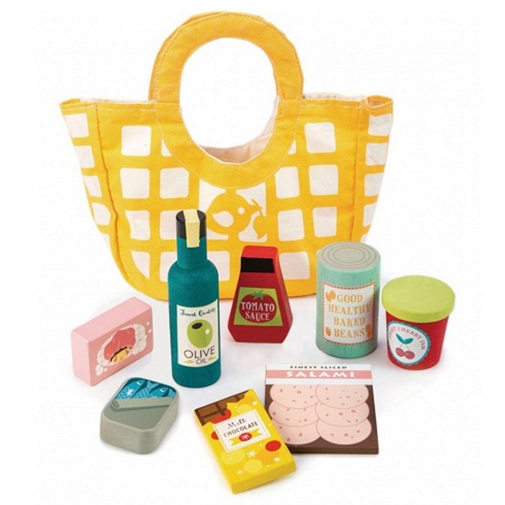 Tender toys épicerie en bois + sac en toile