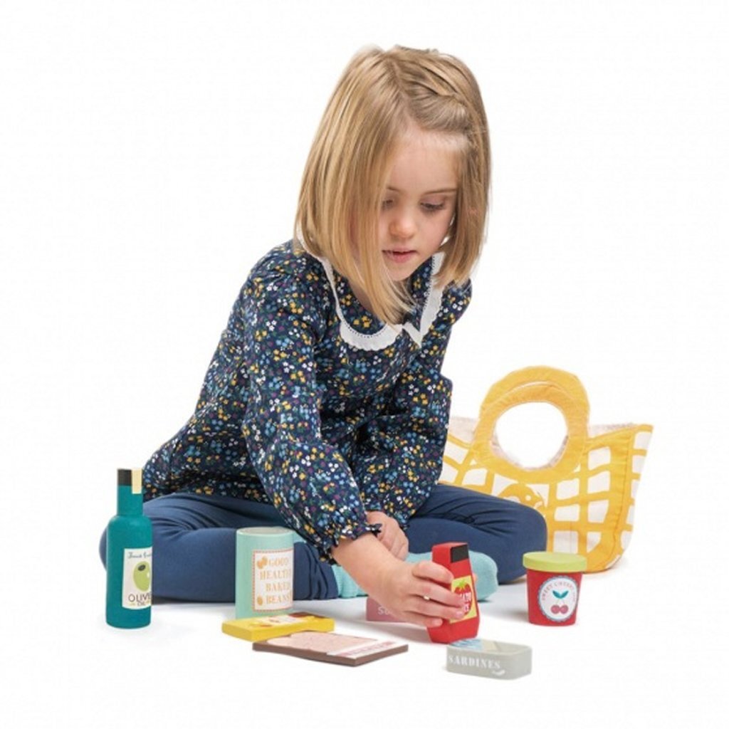 Tender toys épicerie en bois + sac en toile