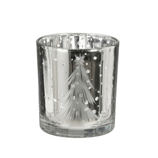 Edelman photophore Sapin de Noël argent - h8xd7cm