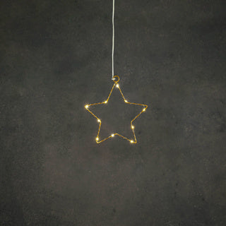 Edelman étoile or blanc chaud 8led à piles - d15cm