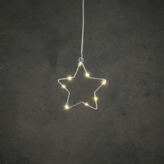 Edelman étoile argent blanc chaud 8led fonctionnant sur batterie - d15cm | 6 pièces