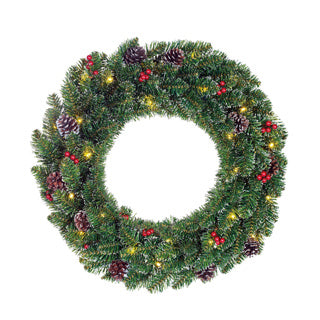 Edelman couronne creston led travail sur piles vert 30l embouts 142 - d60cm