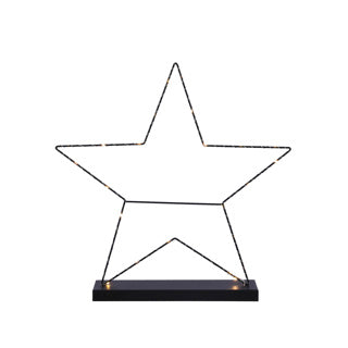 Edelman décoration étoile noir 25 LED à piles L9xP55cm