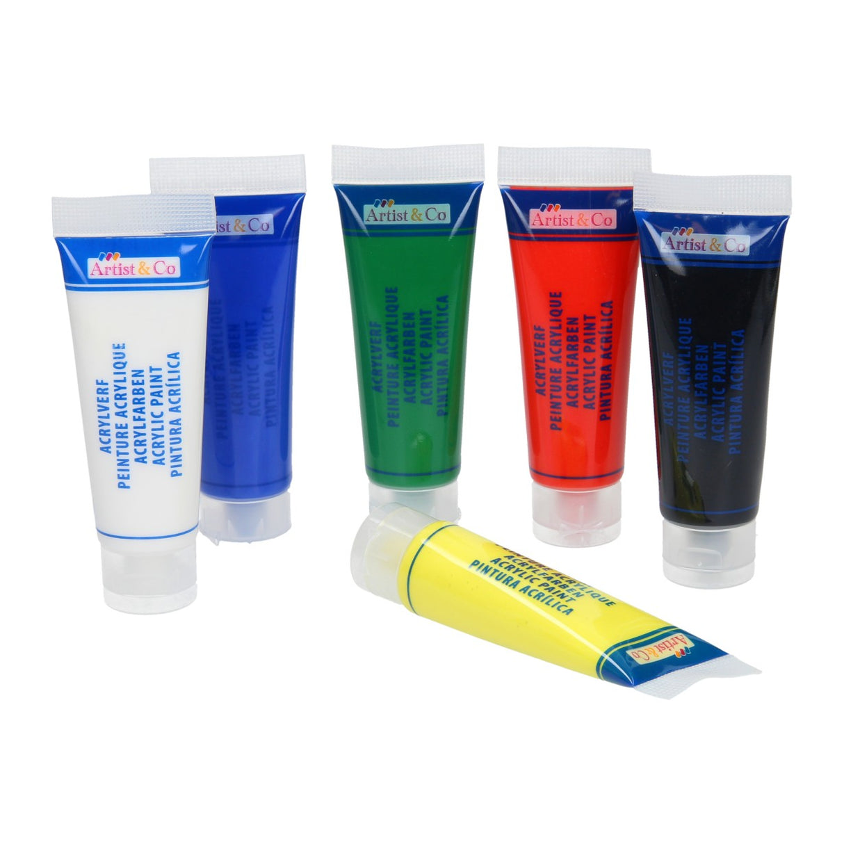 Peinture acrylique en tube, 6 pcs.