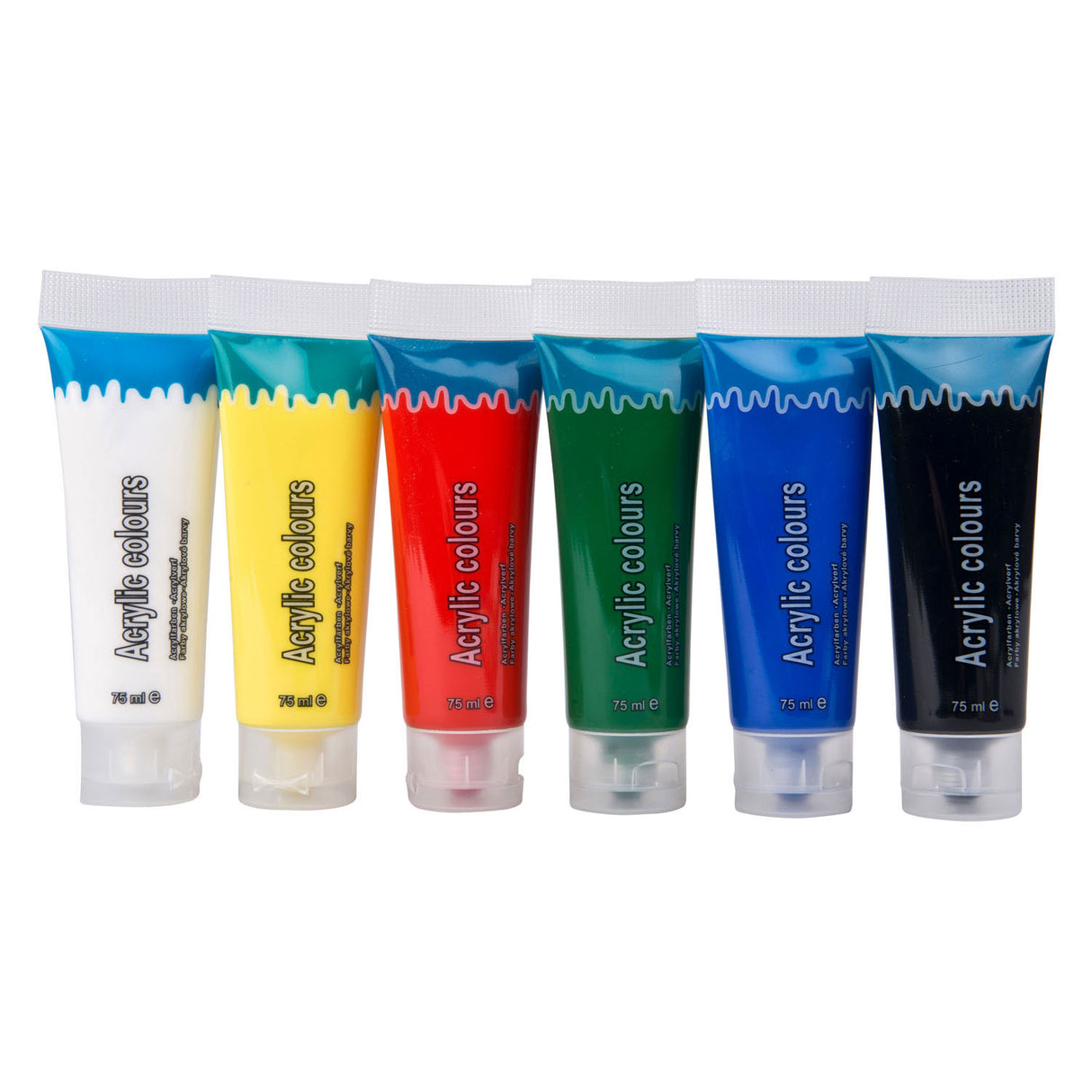 Peinture acrylique en tube, 6 pcs.