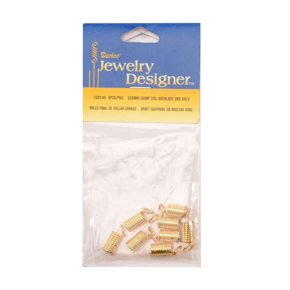 Darice • embout collier spirale à sertir 8pcs or