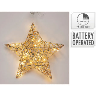 Etoile 30cm avec LED champagne go