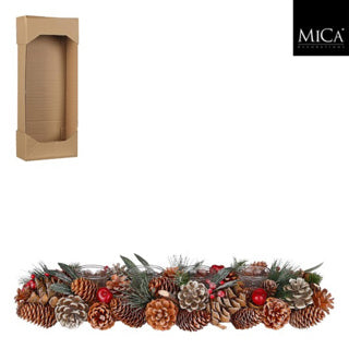 Edelman milton pièce de table photophore marron l54xl16,5xh10cm